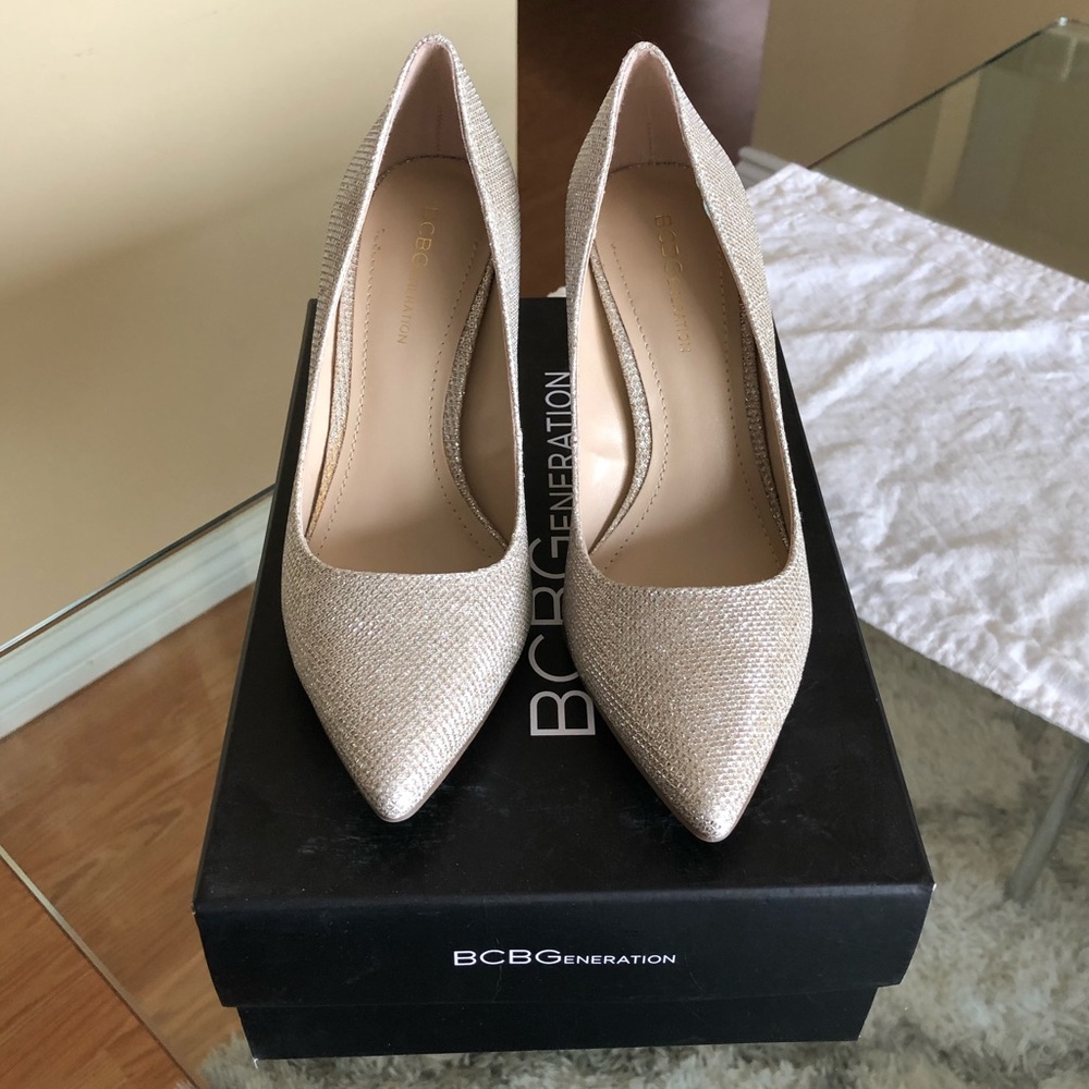 BCBGeneration glitzy mesh heels,size 5.5M/35.5